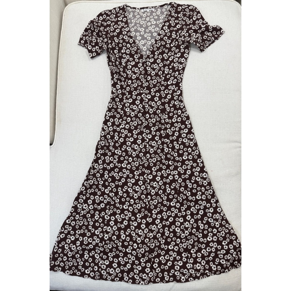Reformation Dress Womens 0 Floral Daisy Button Front Midi Excellent